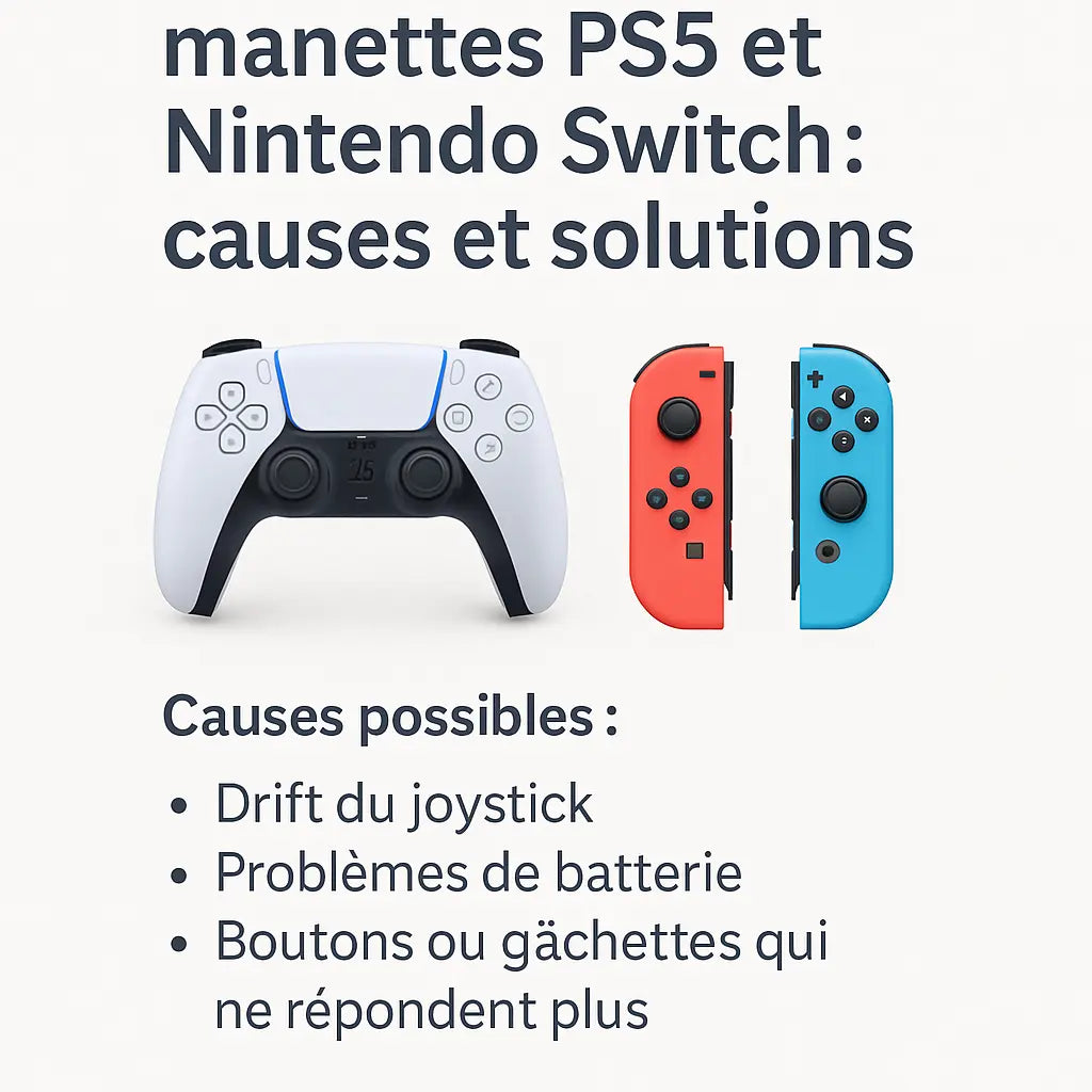 Problèmes courants des manettes PS5 et Nintendo Switch : causes et solutions
