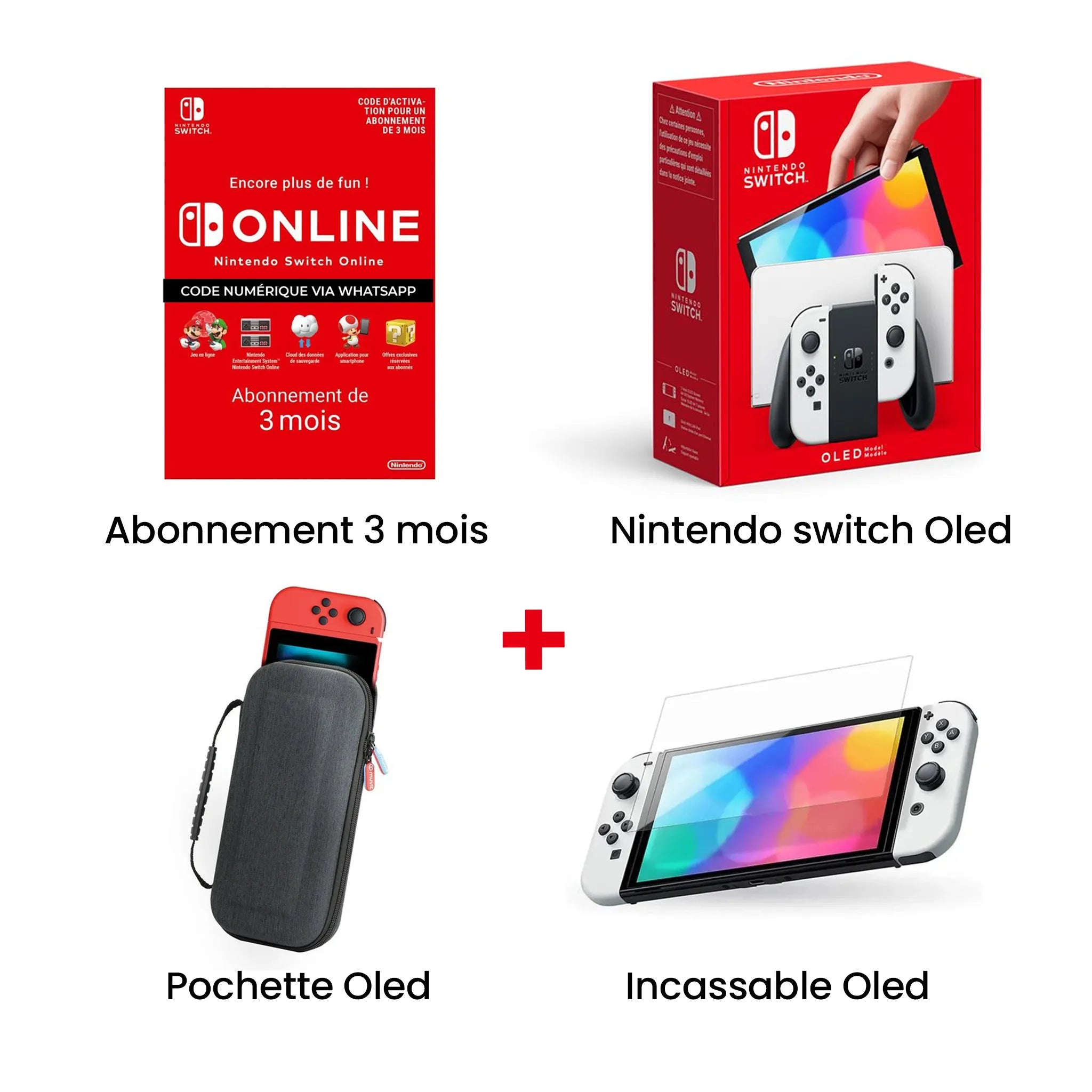 Pack oled + pochette oled + incassable + abonnement 3 mois