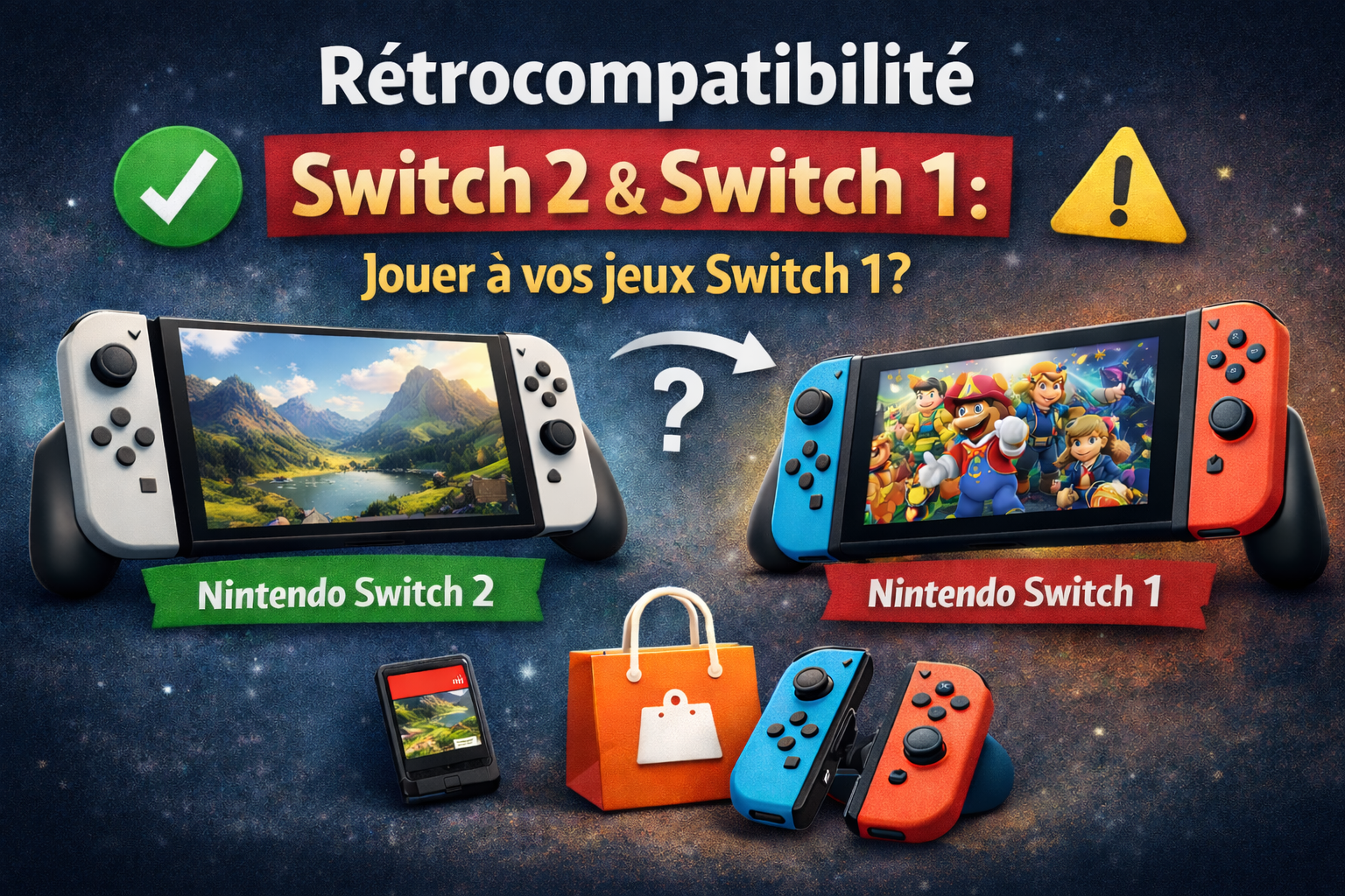 Rétrocompatibilité Nintendo Switch 2 : jouer aux jeux Switch 1 (cartouches + eShop)