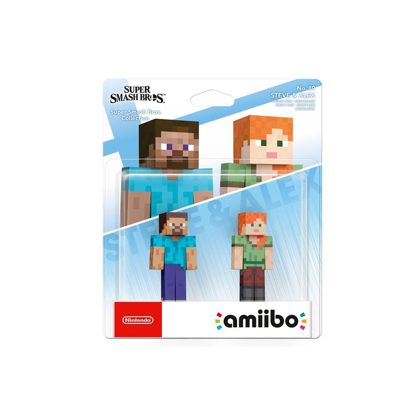 Amiibo Steve + Alex 2 pack Minecraft Super Smash Bros