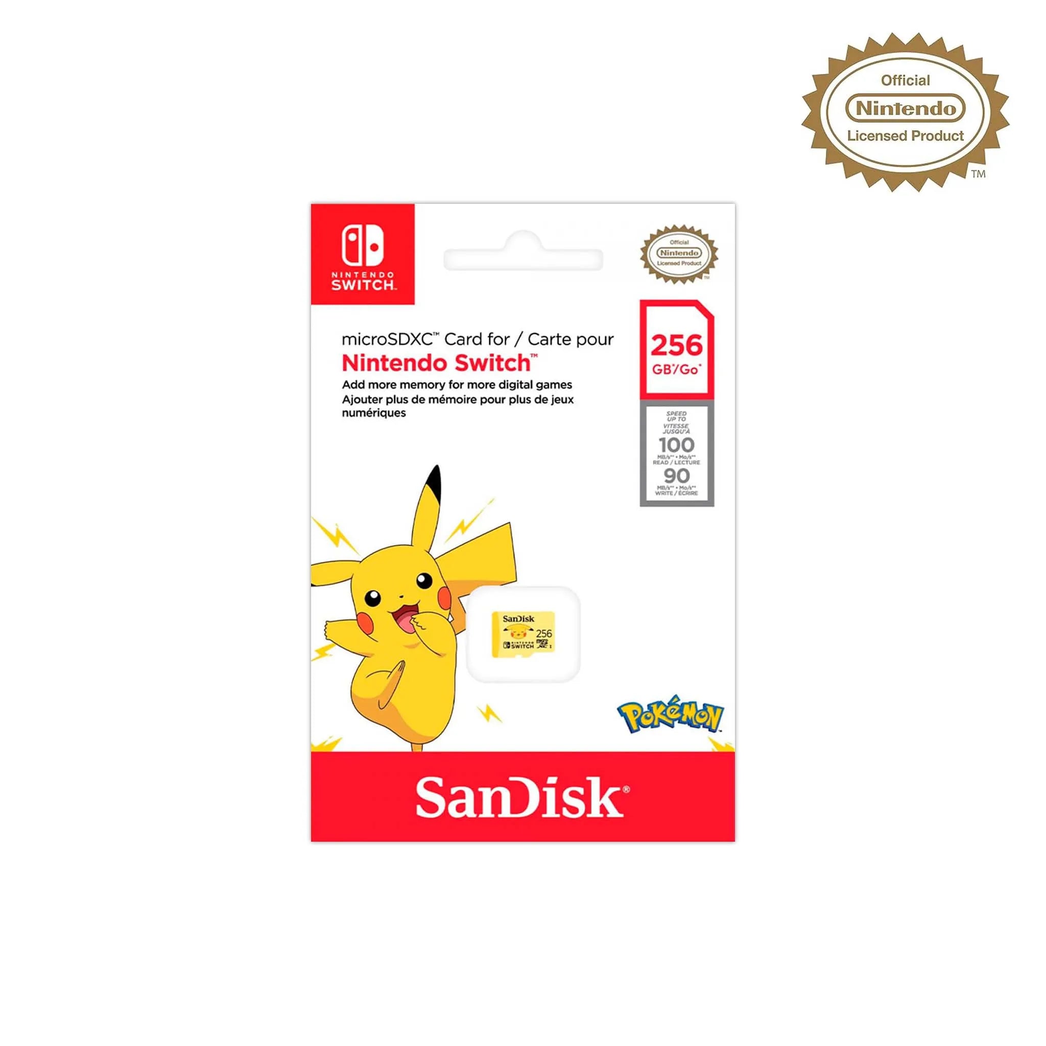 Carte microSD SanDisk Nintendo Switch Pokémon 256 Go