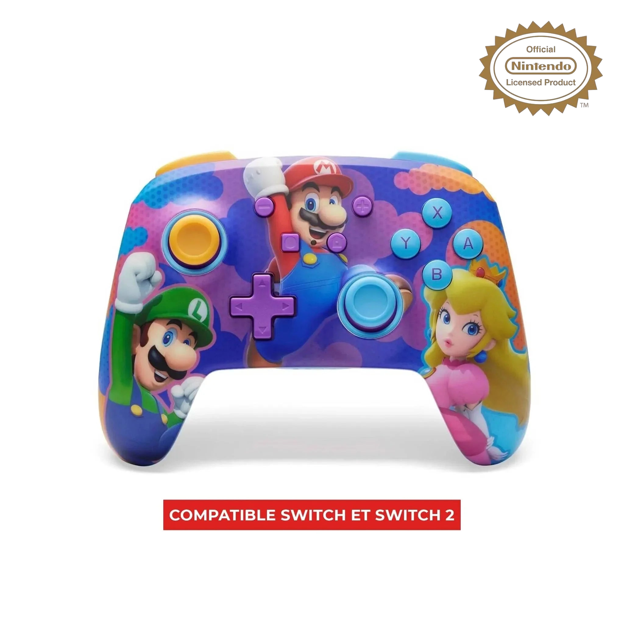 Manette Sans fil Super Mario - Color Splash Heroes compatible switch et switch 2