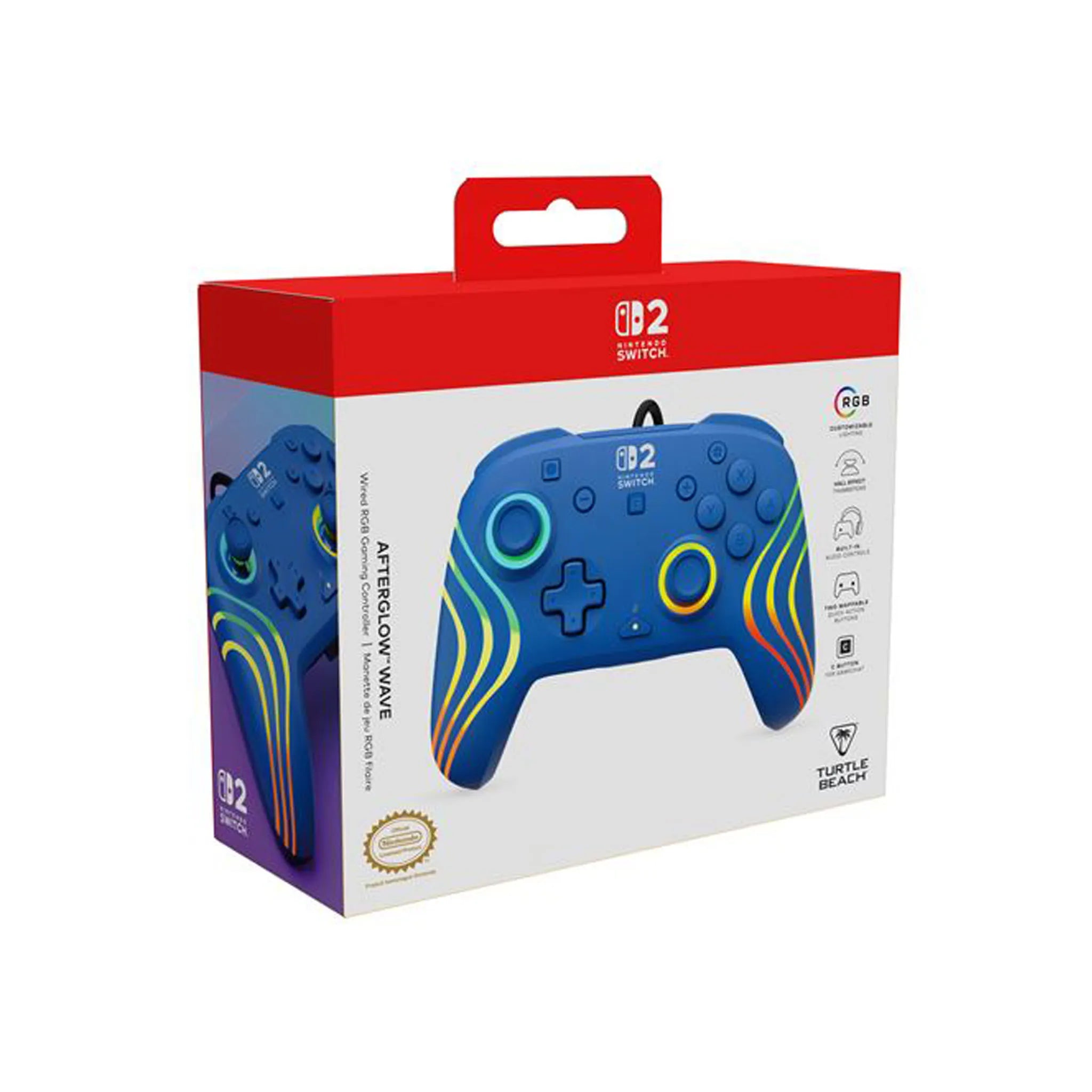 Manette gaming filaire Turtle Beach Afterglow Wave Bleu Switch 2