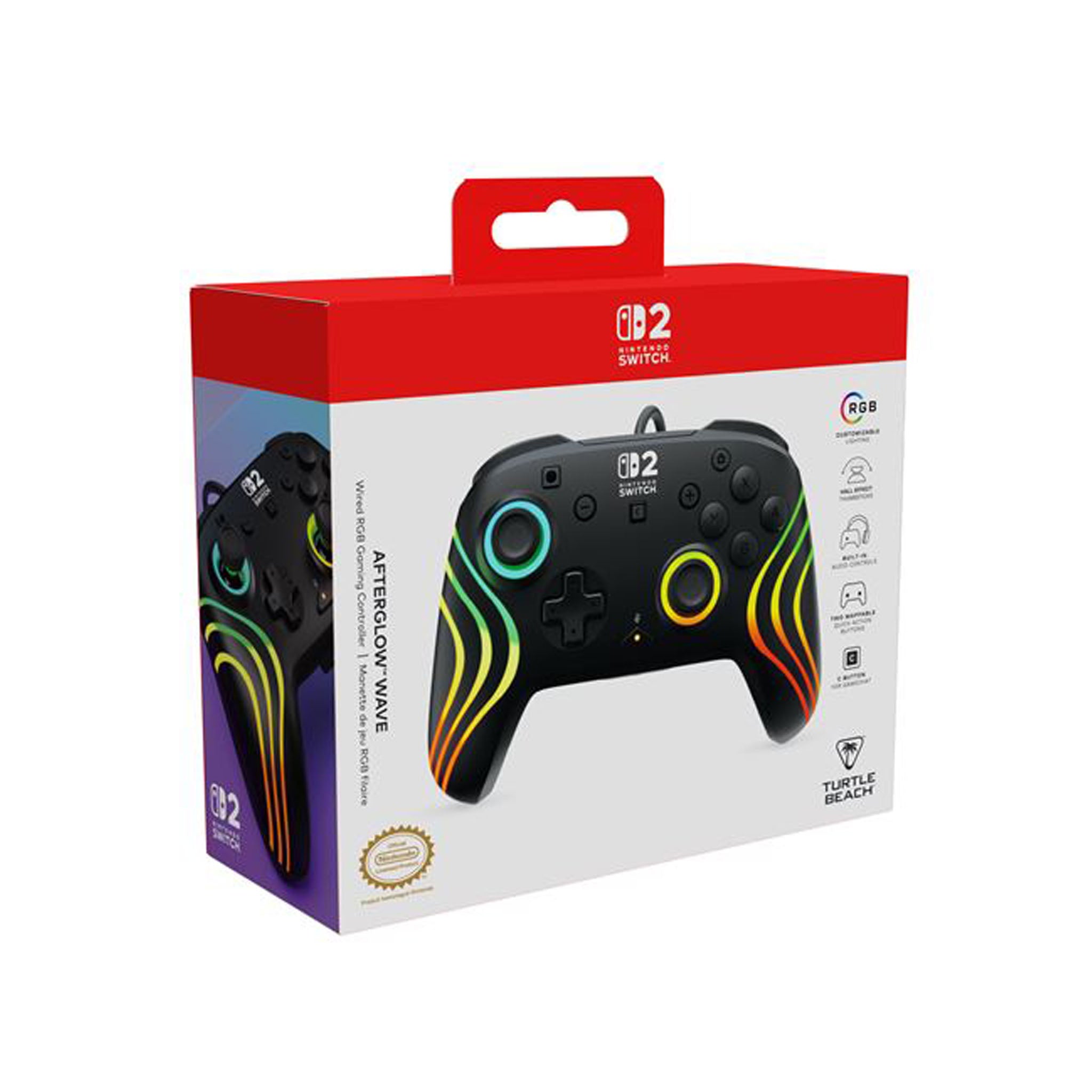 Manette gaming filaire Turtle Beach Afterglow Wave Noir Switch 2