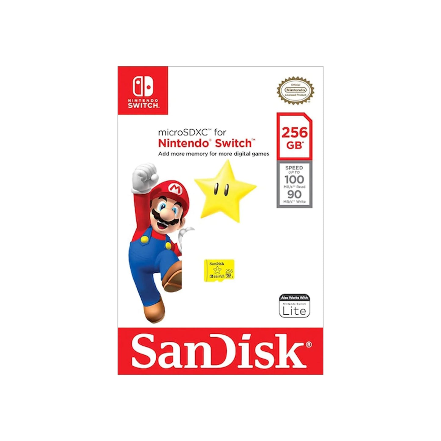 Carte Mémoire SanDisk Nintendo Switch Officiel 256 Go