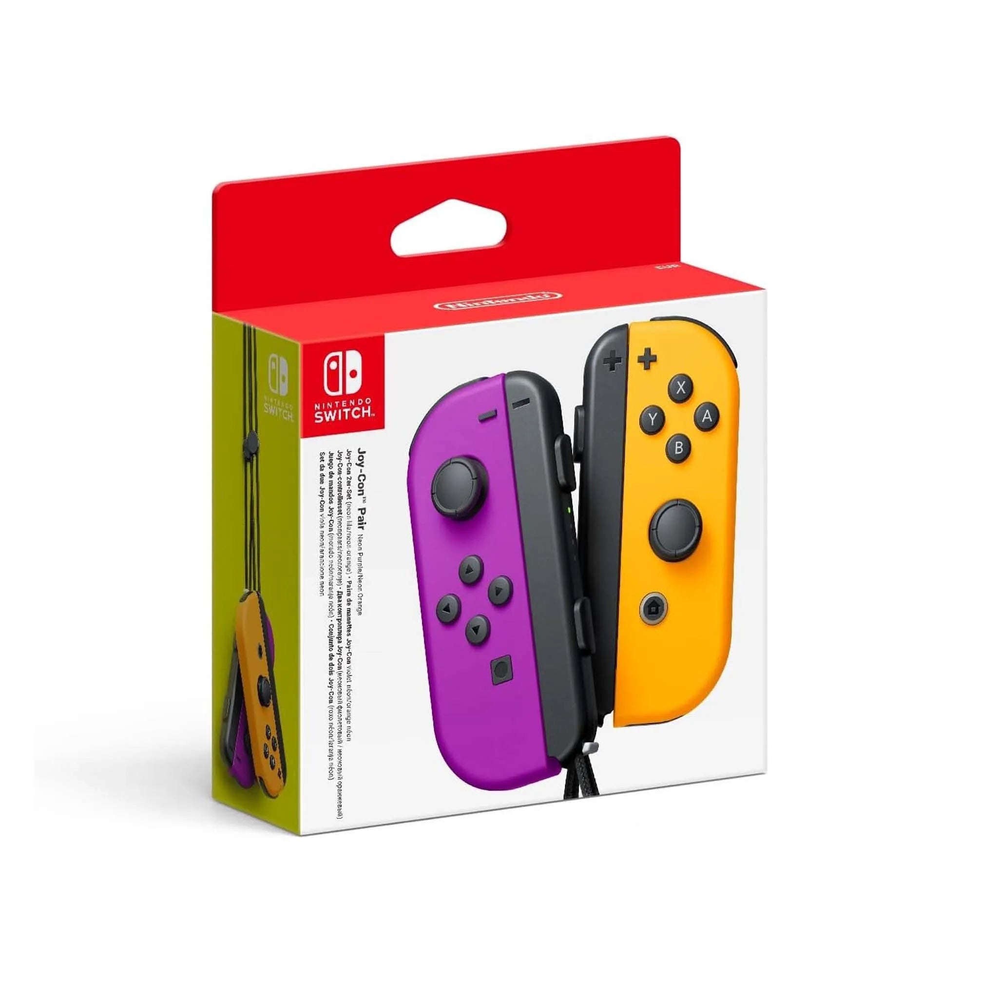 Paire manette Joy-Con Violet Néon et Orange Néon  Nintendo Switch