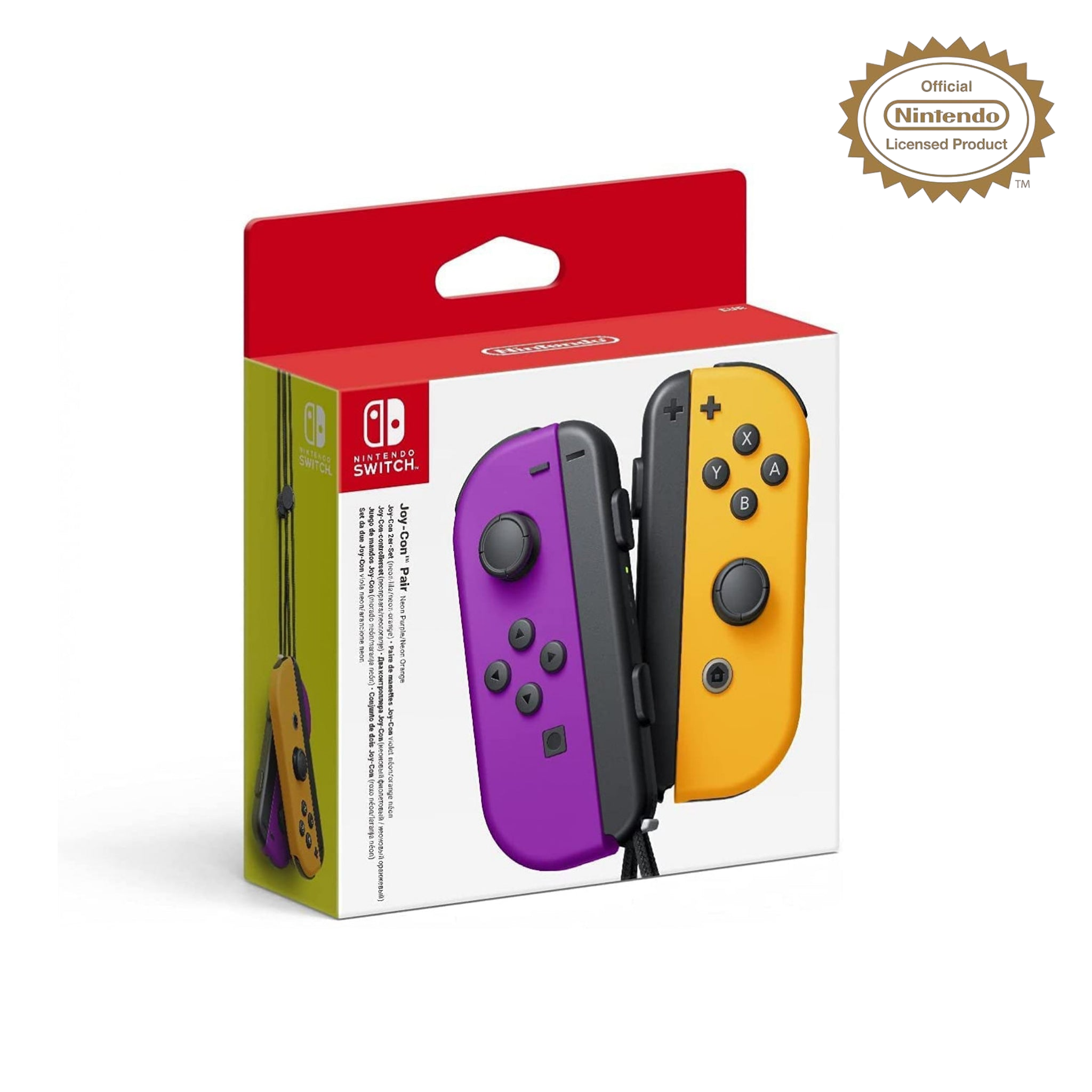 Paire manettes Joy-Con Violet Néon Orange Néon Nintendo Switch - Produit Officiel