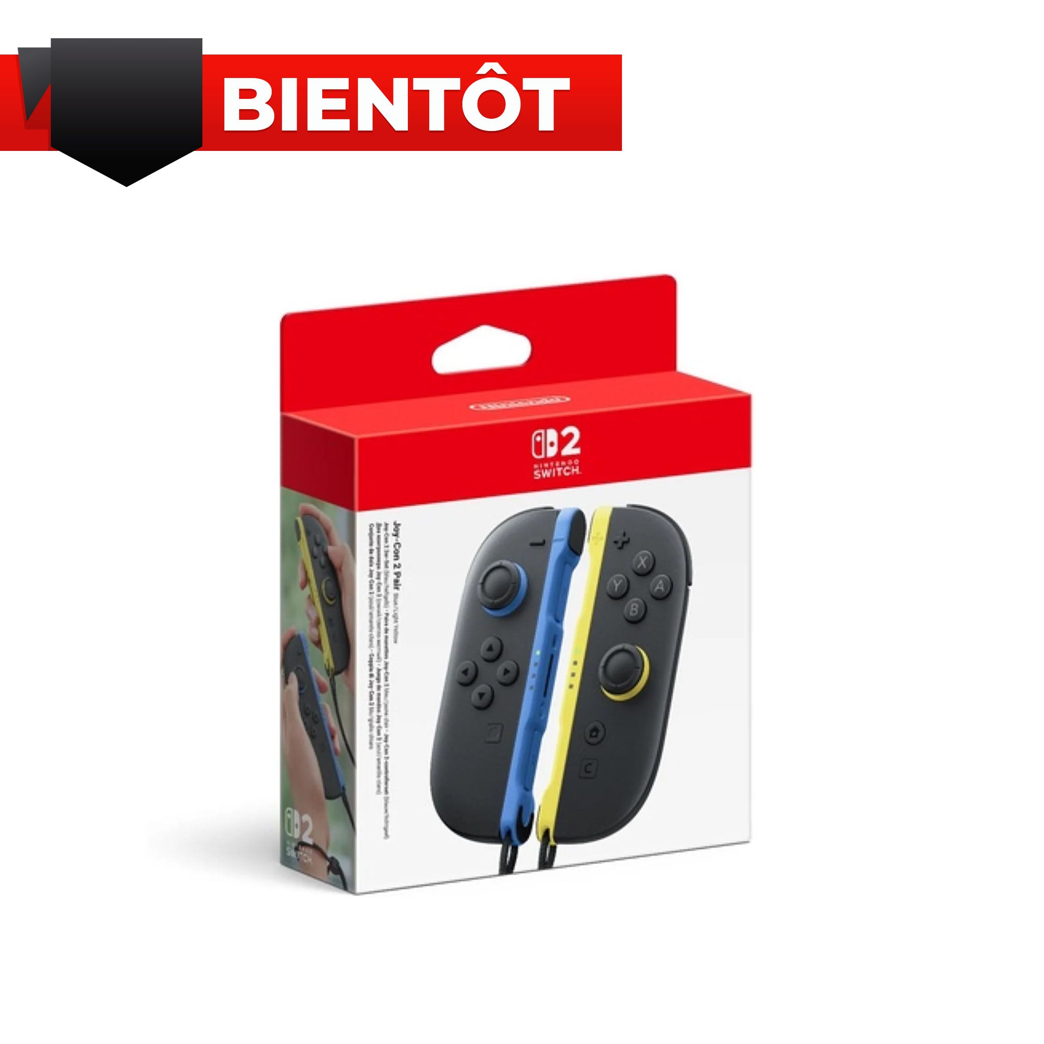 Paire de manettes Joy-Con 2 gauche bleu & droite jaune clair Switch 2