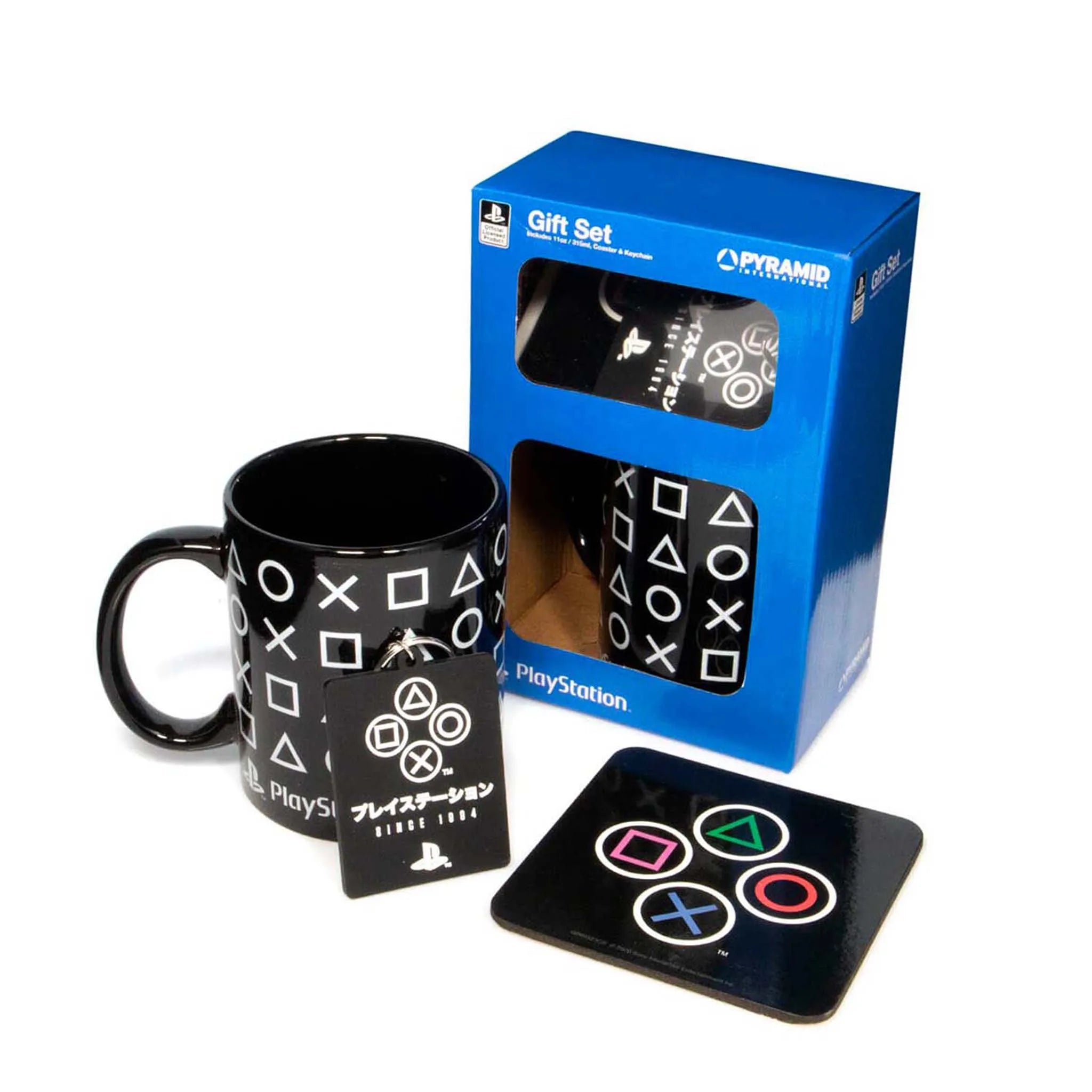 Playstation - onyx mug, coaster and keychain set