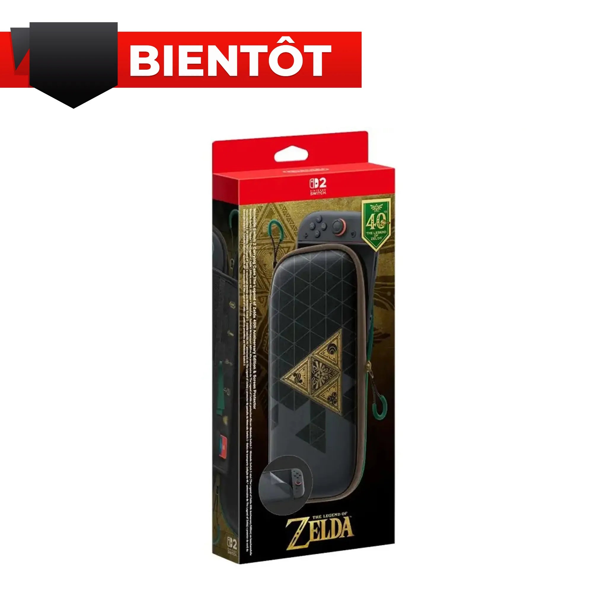Pochette de transport et protection d’écran Nintendo Switch 2 - Edition 40e anniversaire de The Legend of Zelda