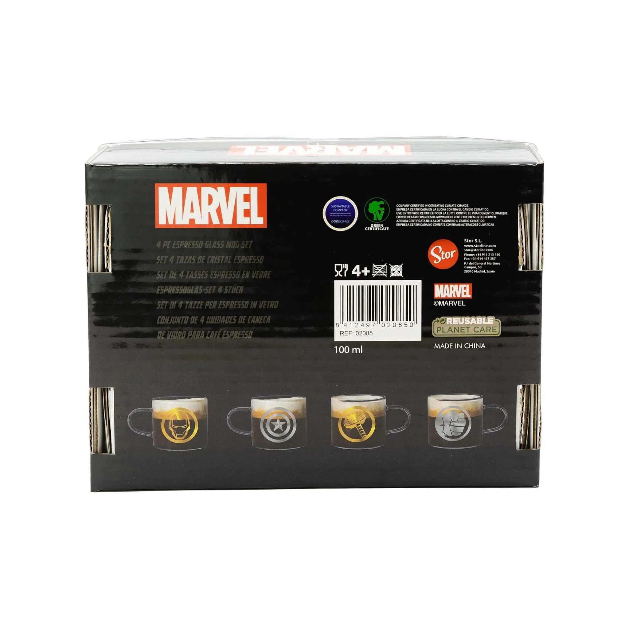 SET DE 4 TASSES À ESPRESSO DÉCORÉES MARVEL