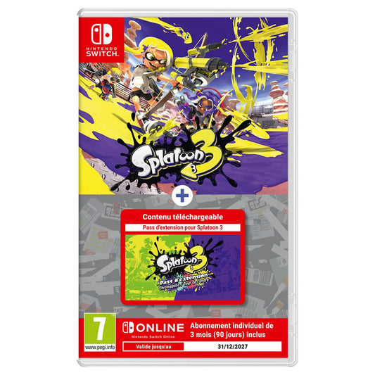 Splatoon 3 + Pass d'extension Code de téléchargement + 1 abonnement individuel de 3 mois Nintendo switch