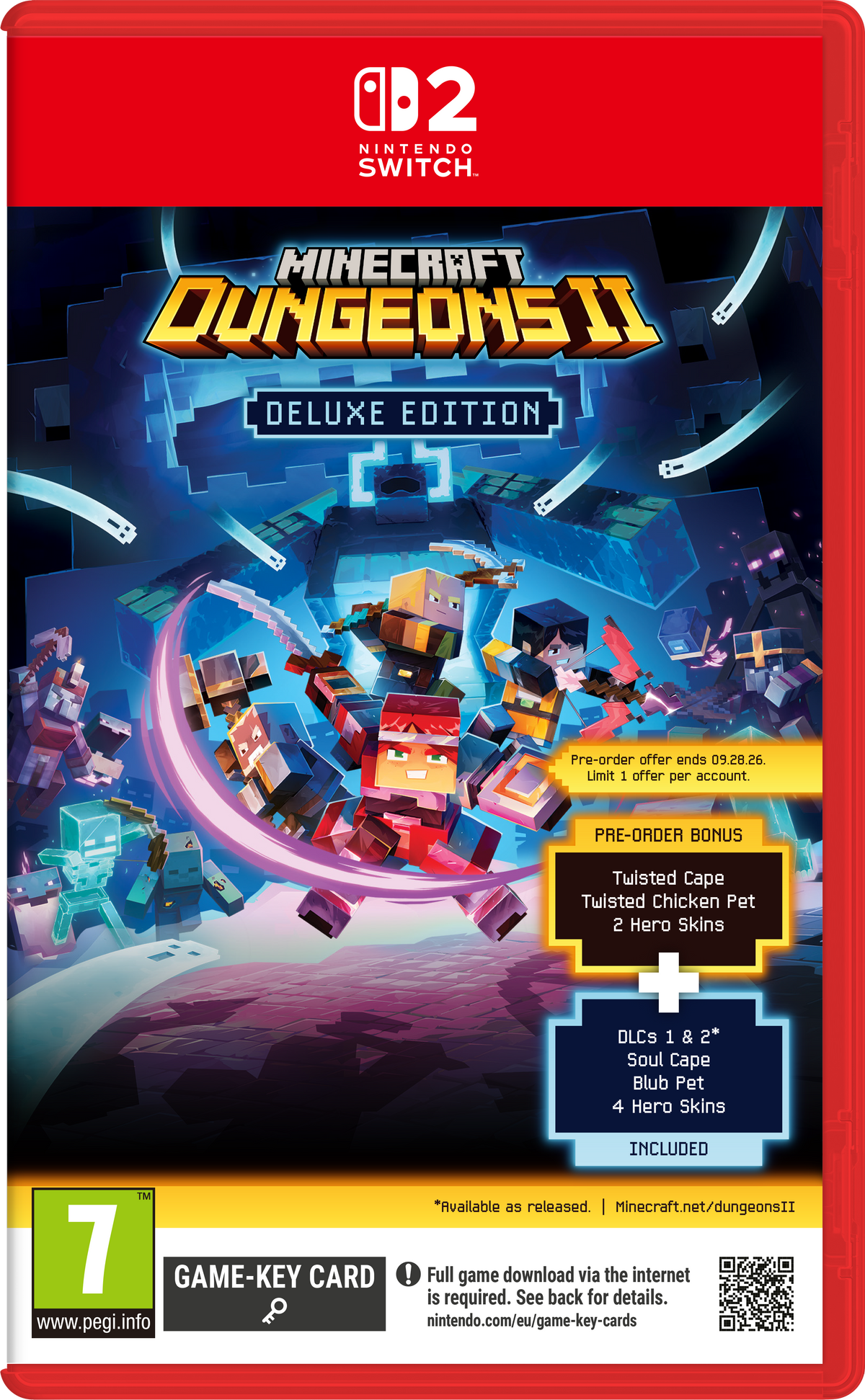 Minecraft Dungeons II Deluxe Edition Nintendo Switch 2 - jaquette officielle