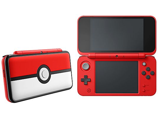 New Nintendo 2DS XL Poké Ball Edition ouverte et fermée