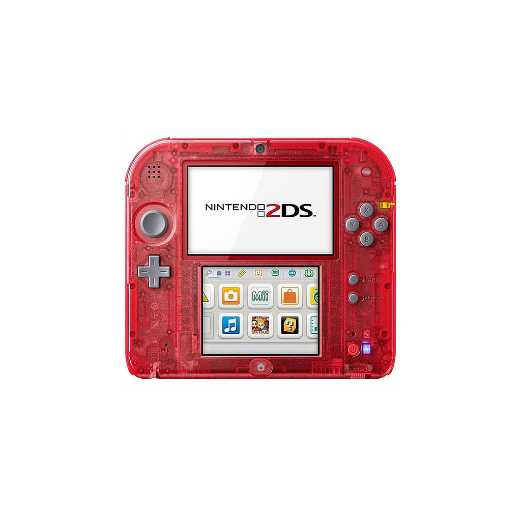 Nintendo 2DS Rouge Transparent - vue de face