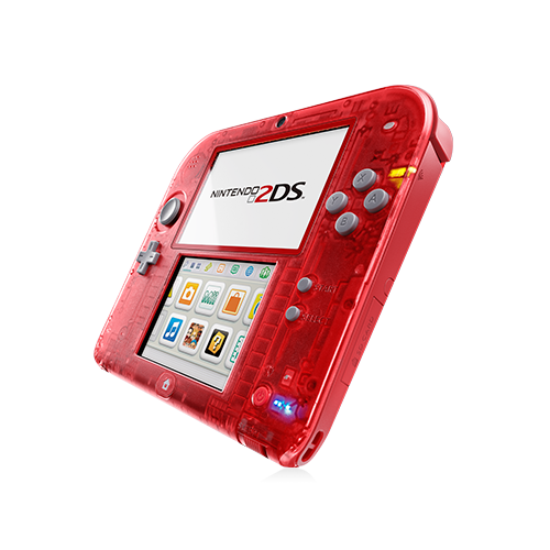 Nintendo 2DS Rouge Transparent - visuel officiel Nintendo